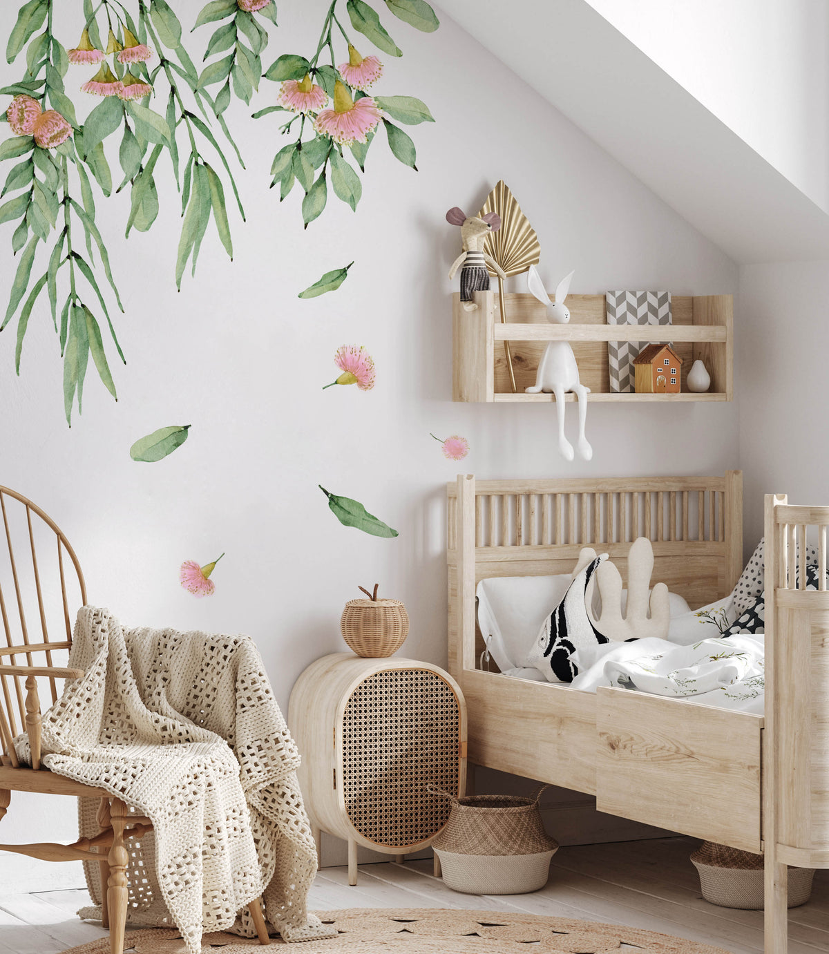 Flowering Gum Tree Wall Decal Set (Pink)