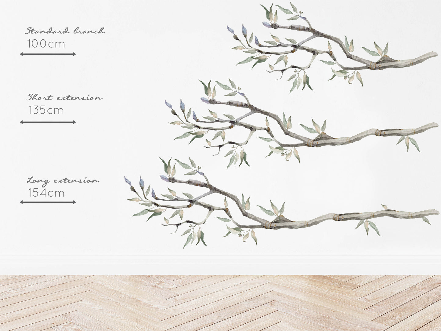 Australian Gum Tree Branch Wall Decal x3 Sizes