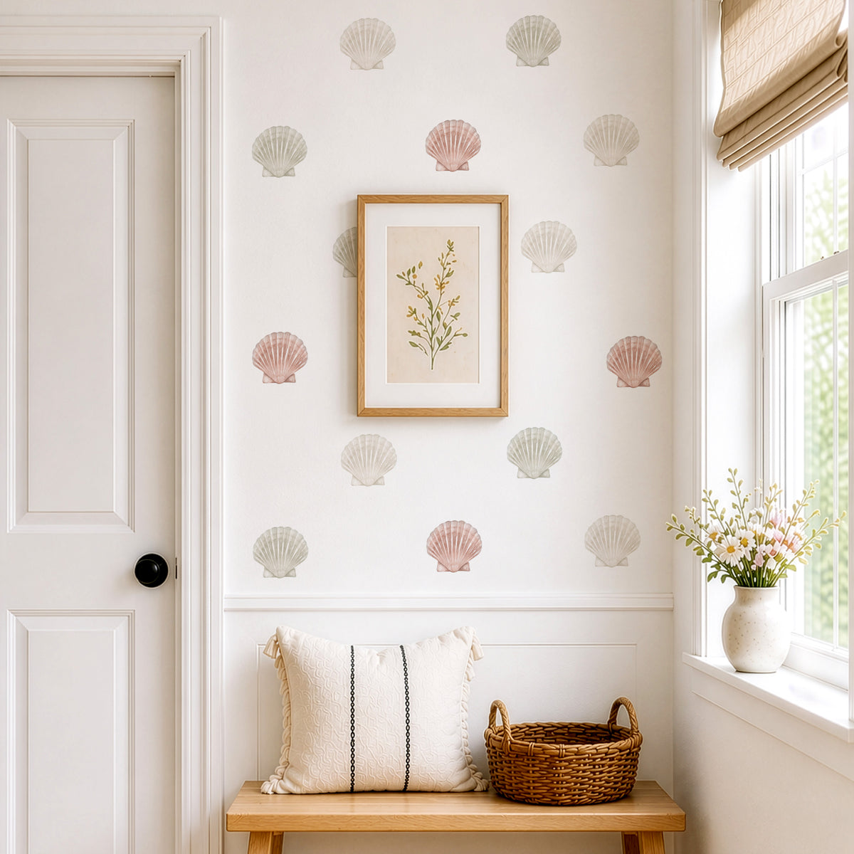 Seashell Wall Decals (Soft Olive) - Wall Decals Australia - Fable and Fawn 