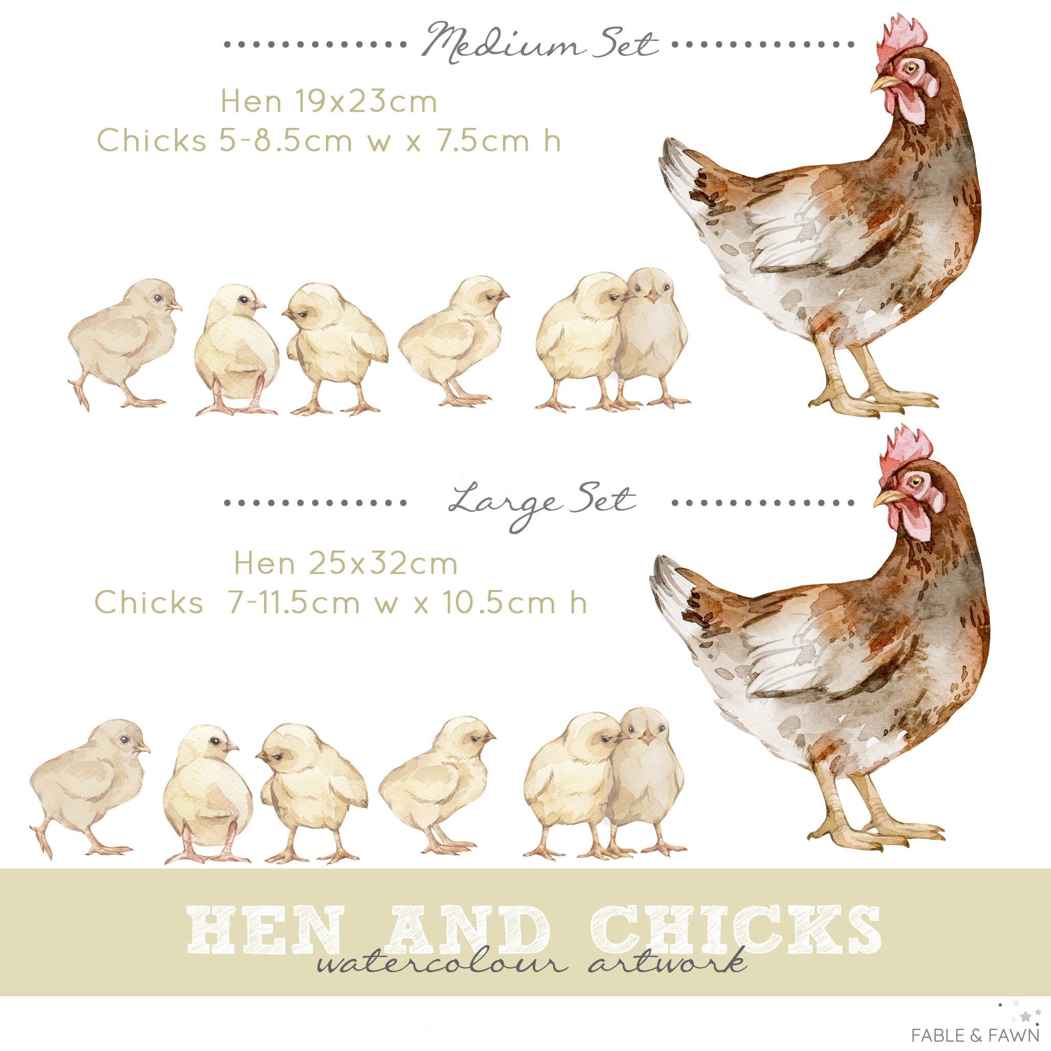 Chicken Wall Decals – Hen & Chicks