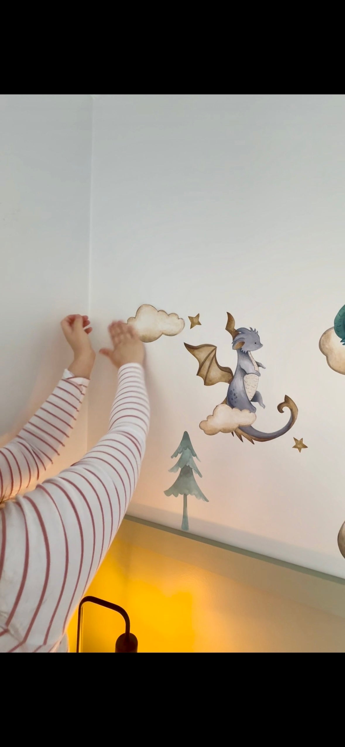 Baby Dragon Wall Decals - Green or Pink - Wall Decals Australia - Fable and Fawn
