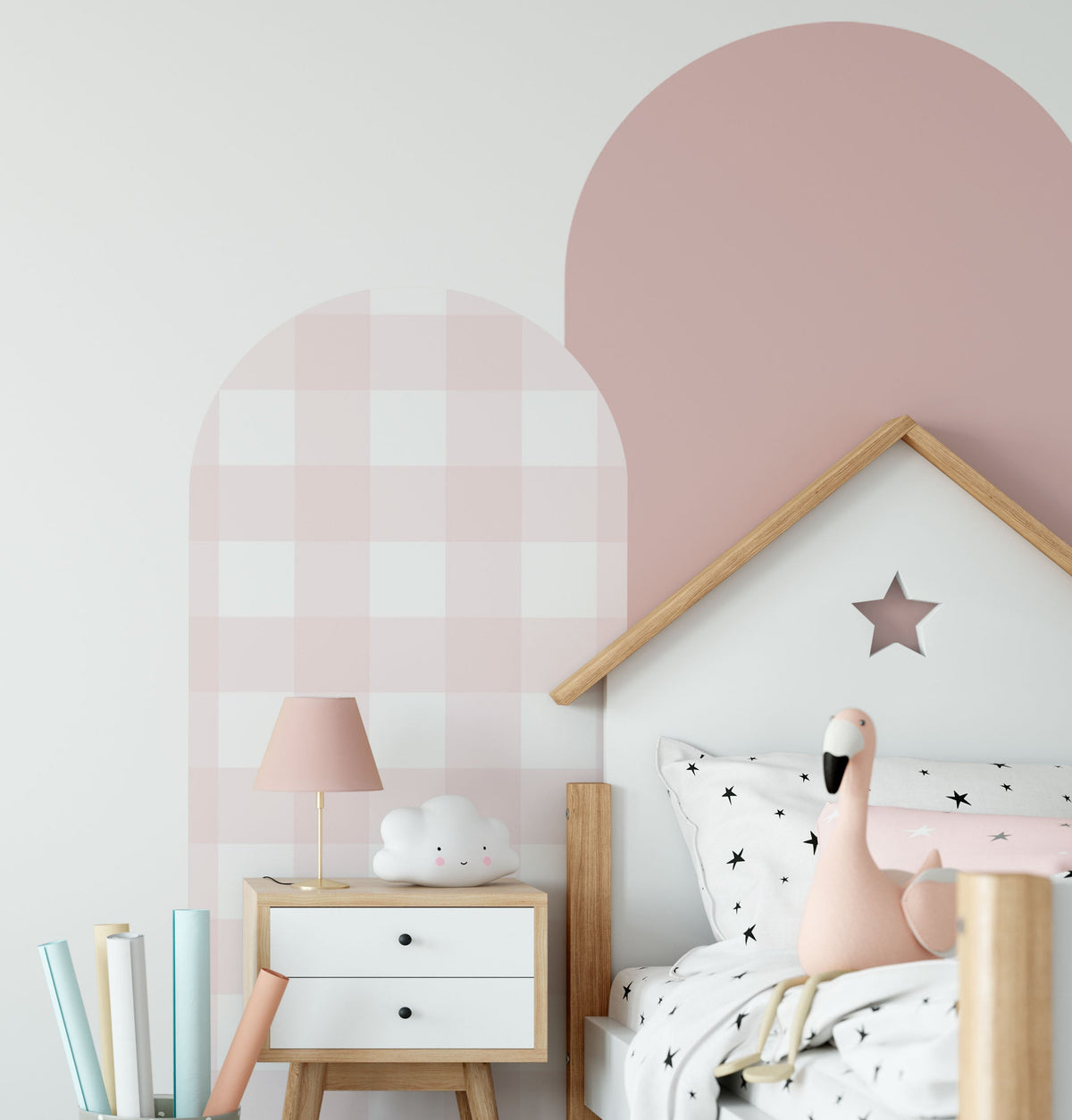 Pink Arch Wall Decal | Gingham