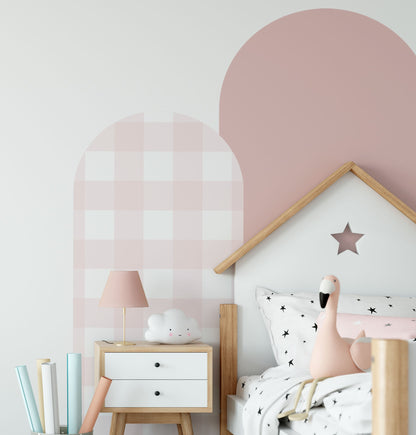 Pink Arch Wall Decal | Gingham