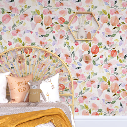 Lady Bug Floral Wallpaper - Wallpaper - Fable and Fawn 