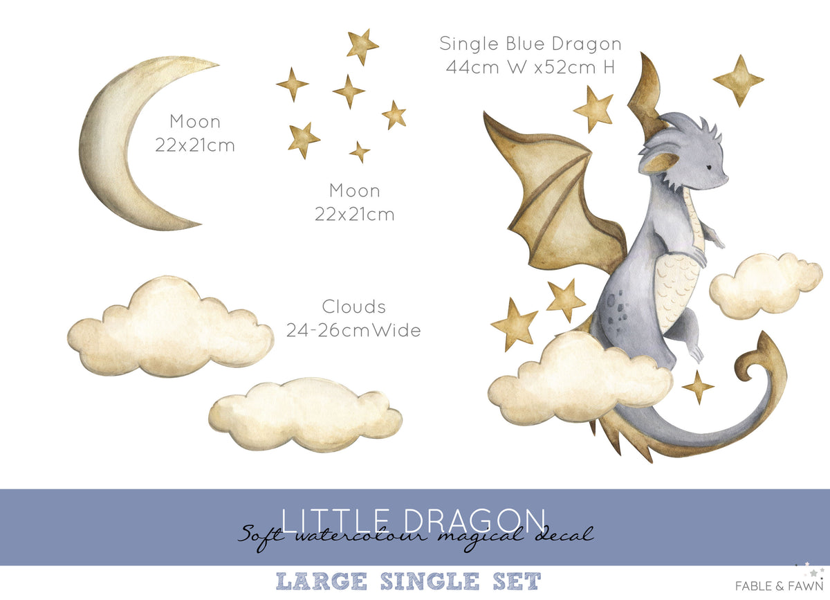 Baby Dragon Nursery Wall Sticker - Wall Decals Australia - Fable and Fawn