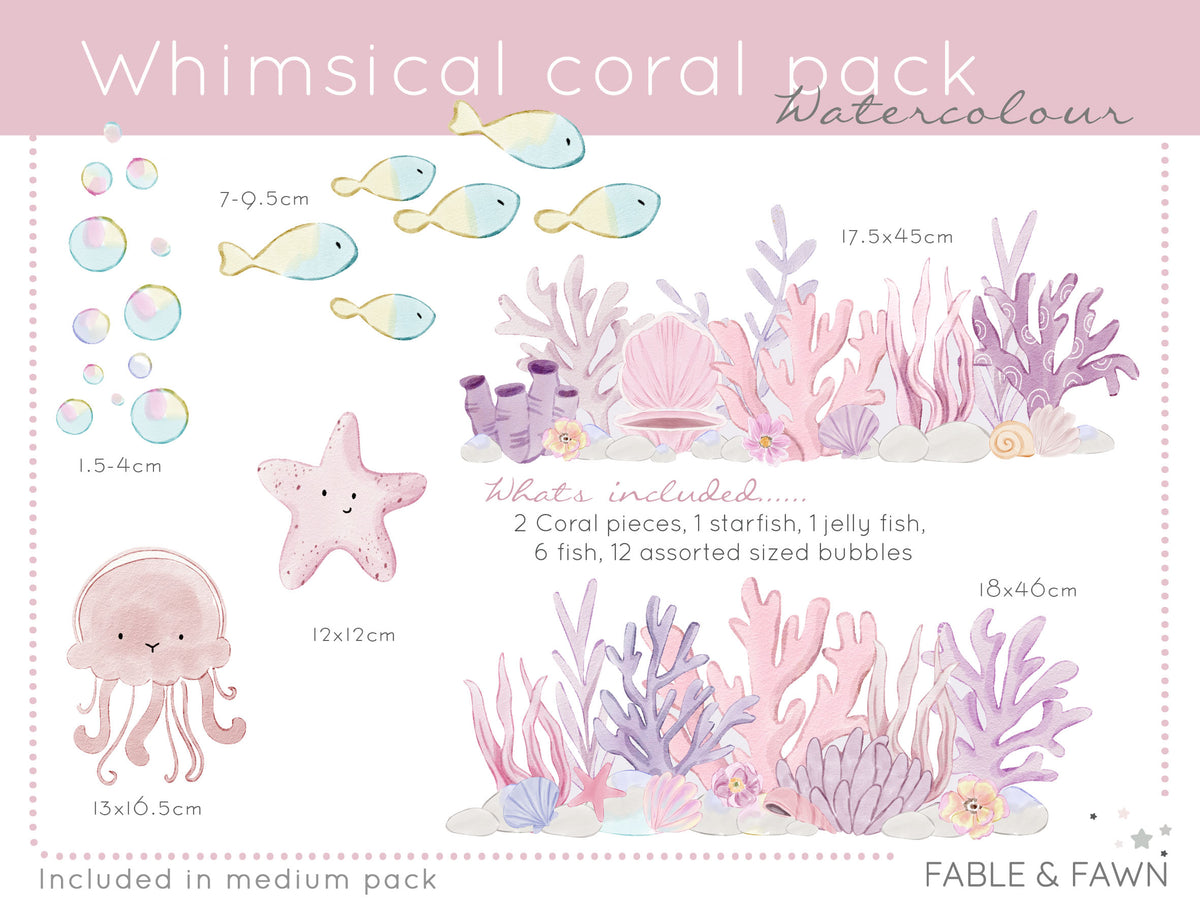 Mermaid Coral Wall Decal (Add-On Set)