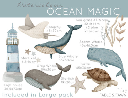 Baby Whale Wall Decals Ocean - Wall Decals Australia - Fable and Fawn