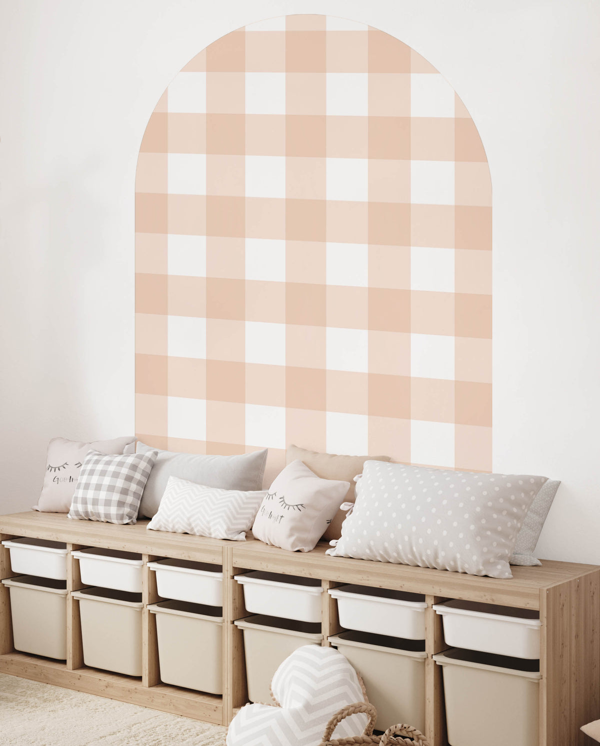 Peach Arch Wall Decal | Gingham