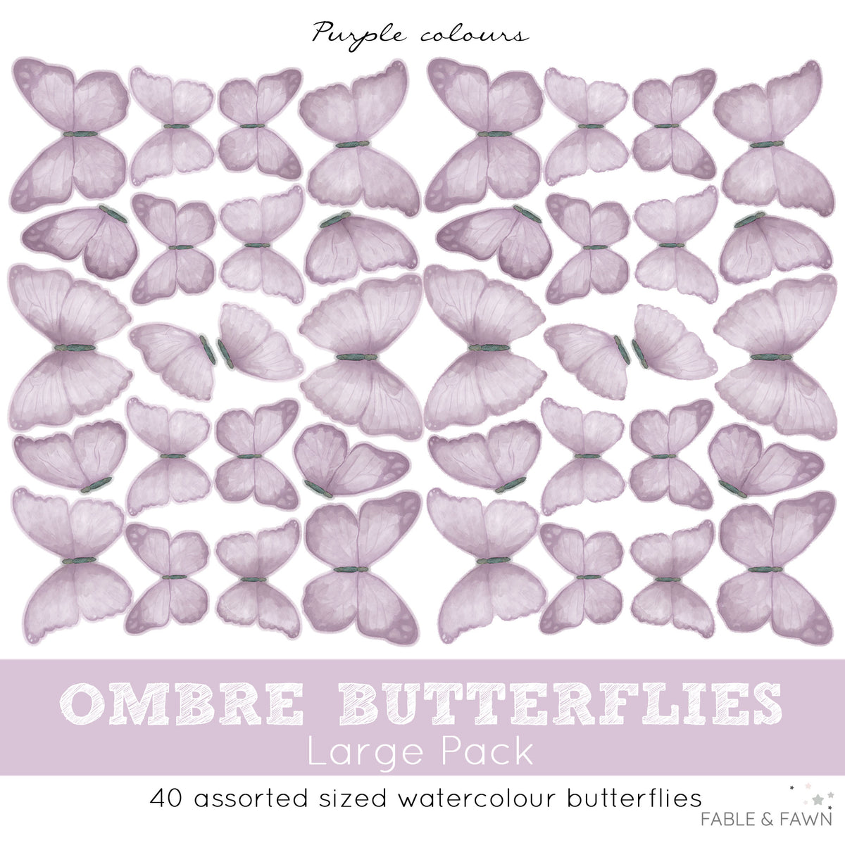 Butterfly Wall Decals (Purple)