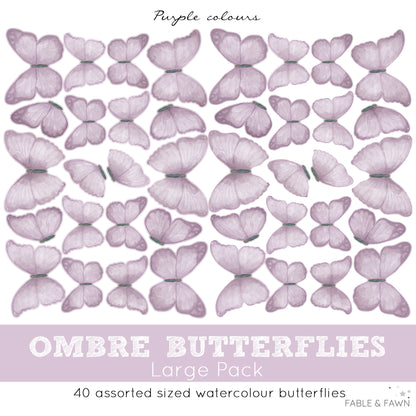 Butterfly Wall Decals (Purple)