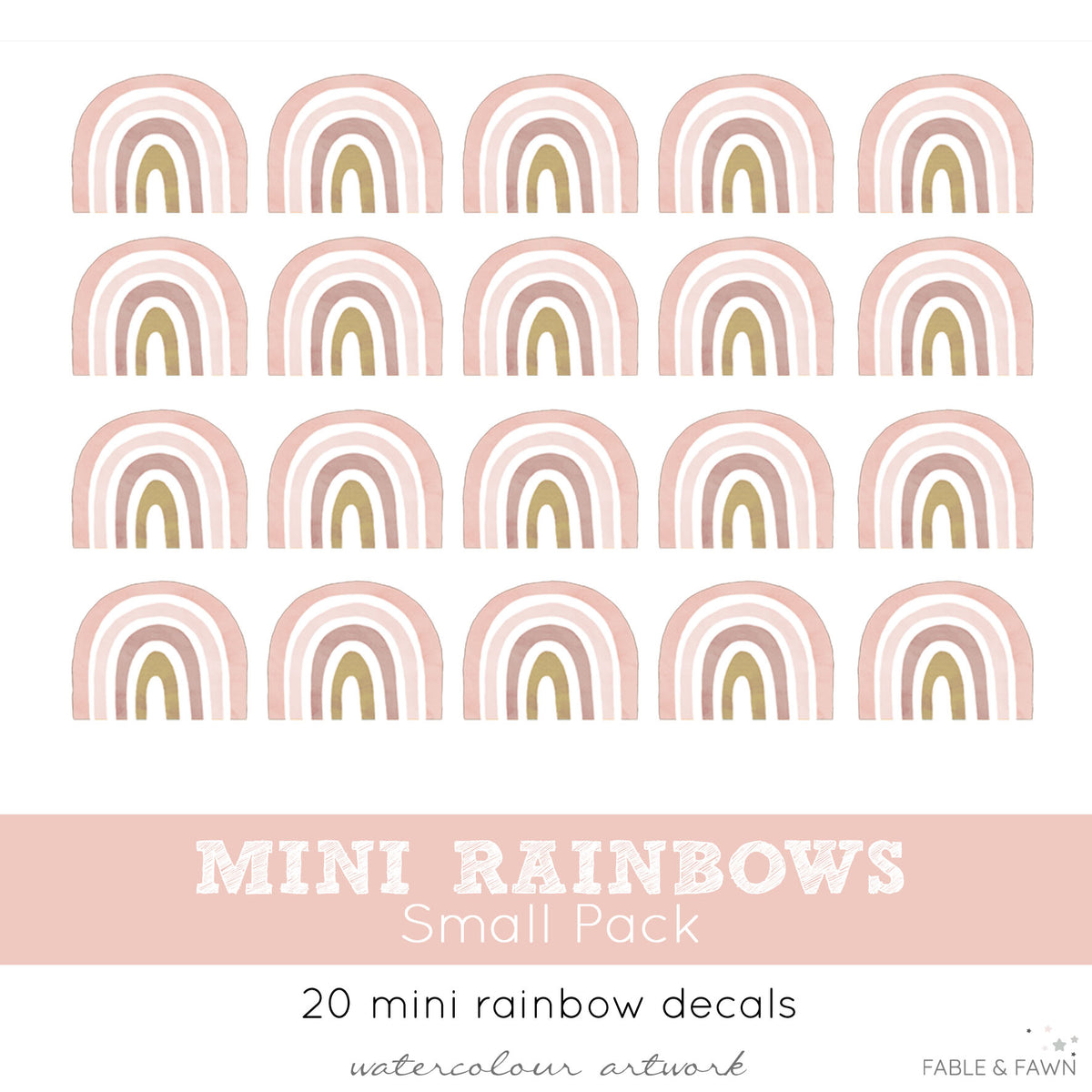 Rainbow Wall Decals (Pink) - Wall Decals Australia - Fable and Fawn 