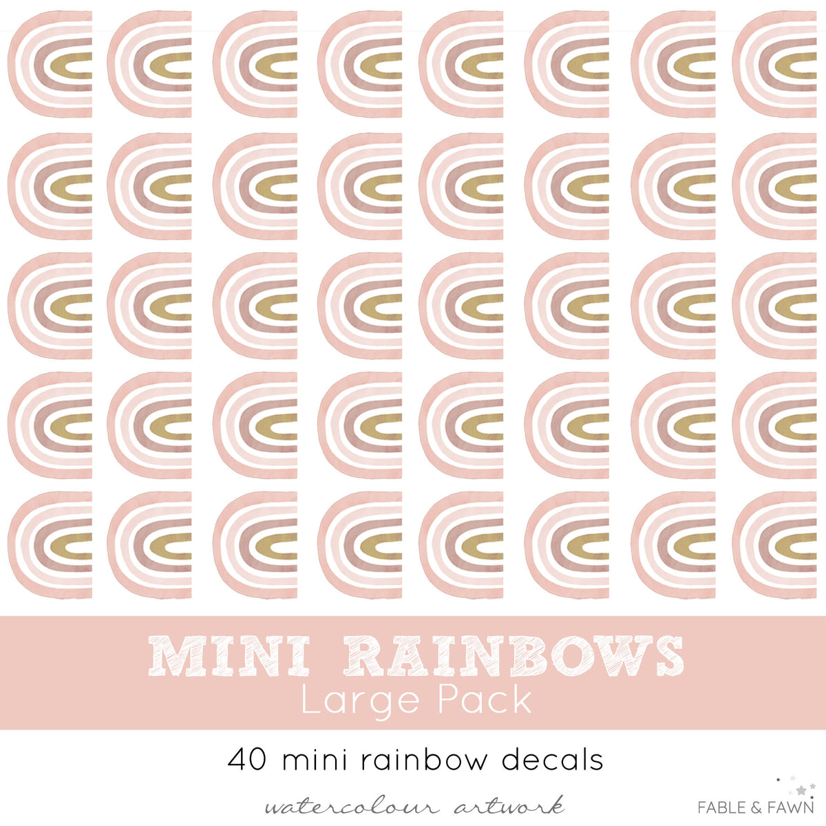 Rainbow Wall Decals (Pink) - Wall Decals Australia - Fable and Fawn 