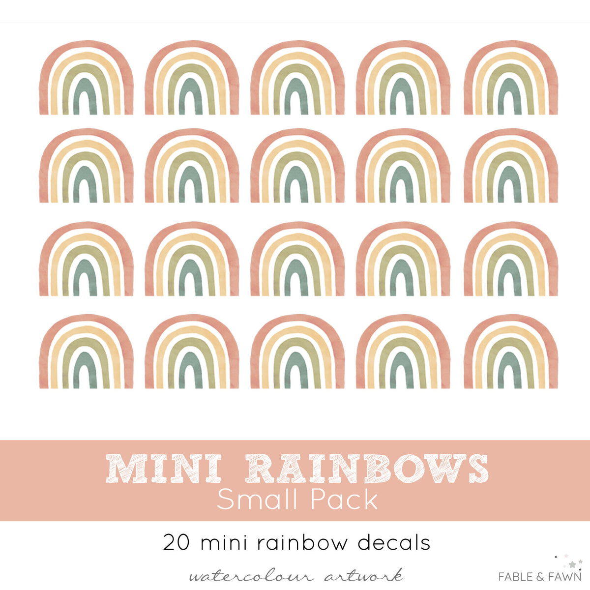 Rainbow Wall Decals (Bright) - Wall Decals Australia - Fable and Fawn 