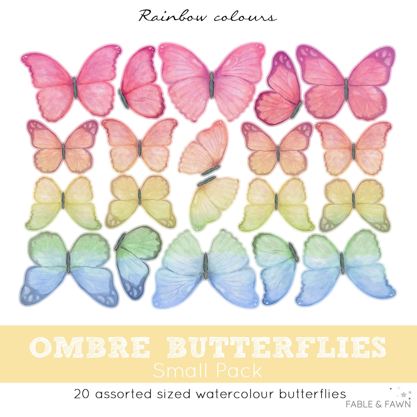 Butterfly Rainbow Wall Decals