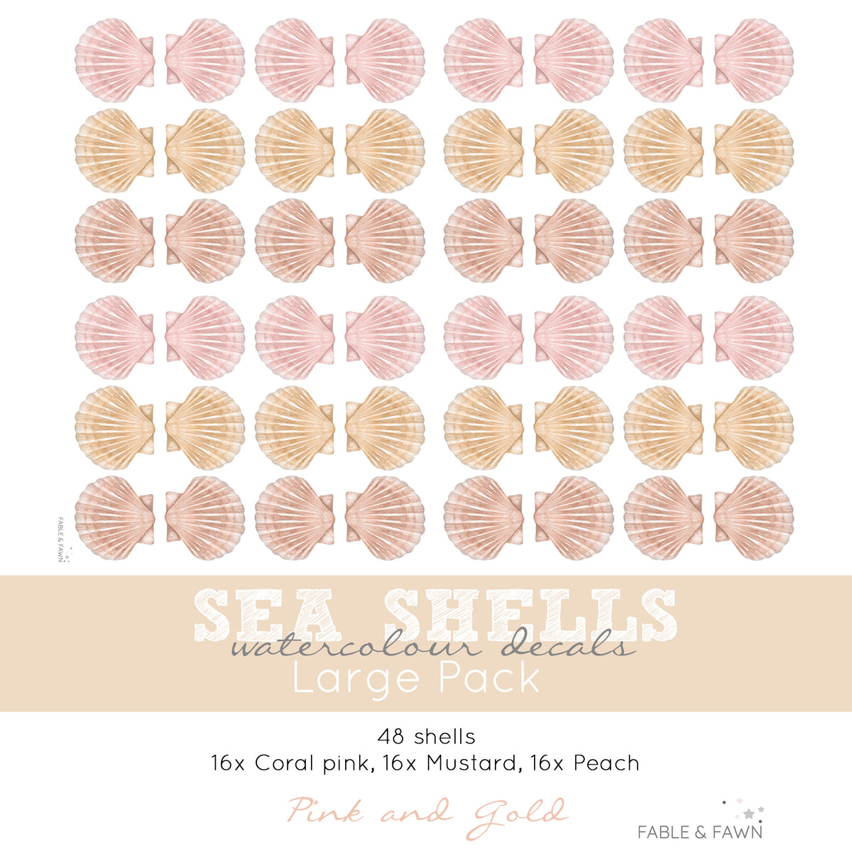 Seashell Wall Decals (Gold)