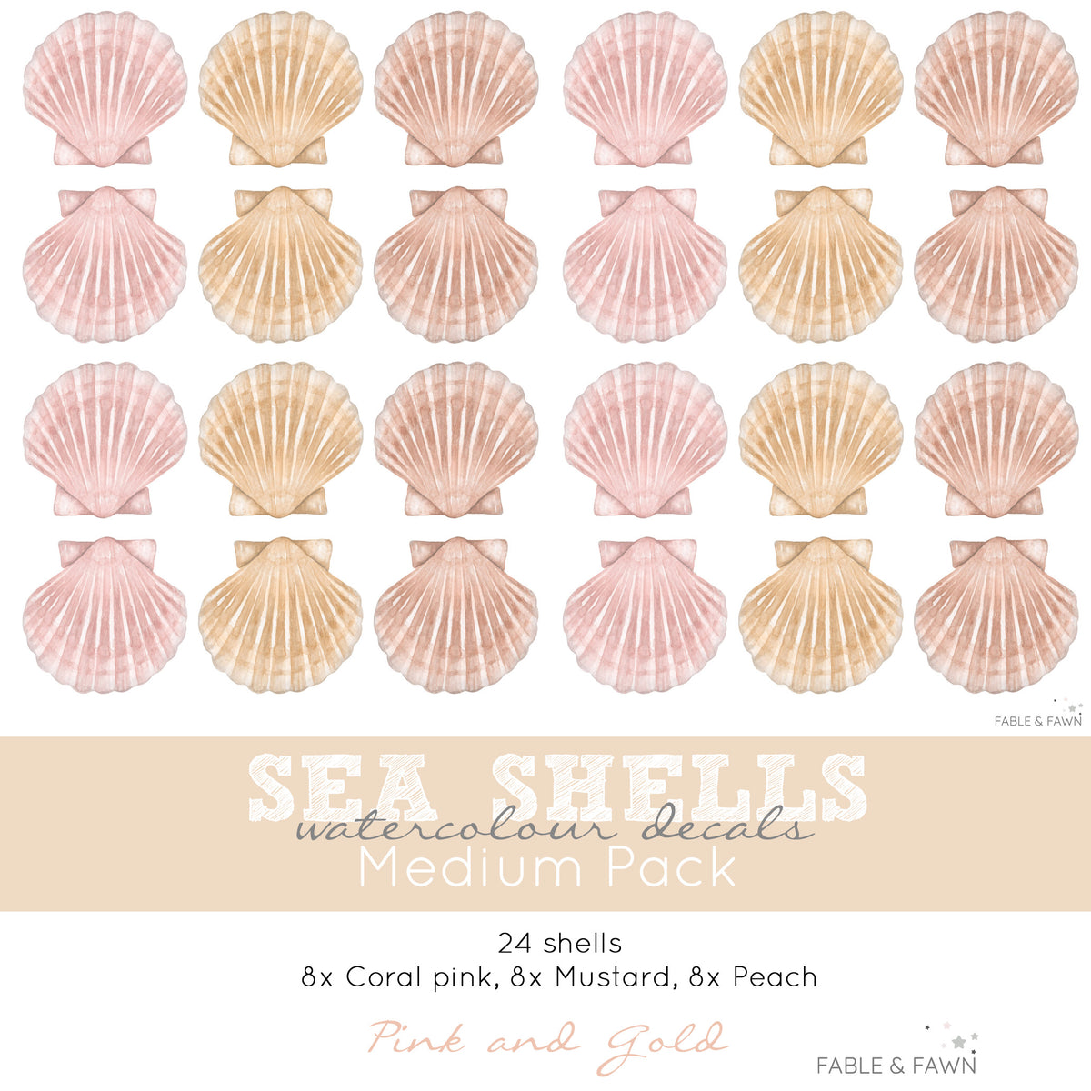 Seashell Wall Decals (Gold)