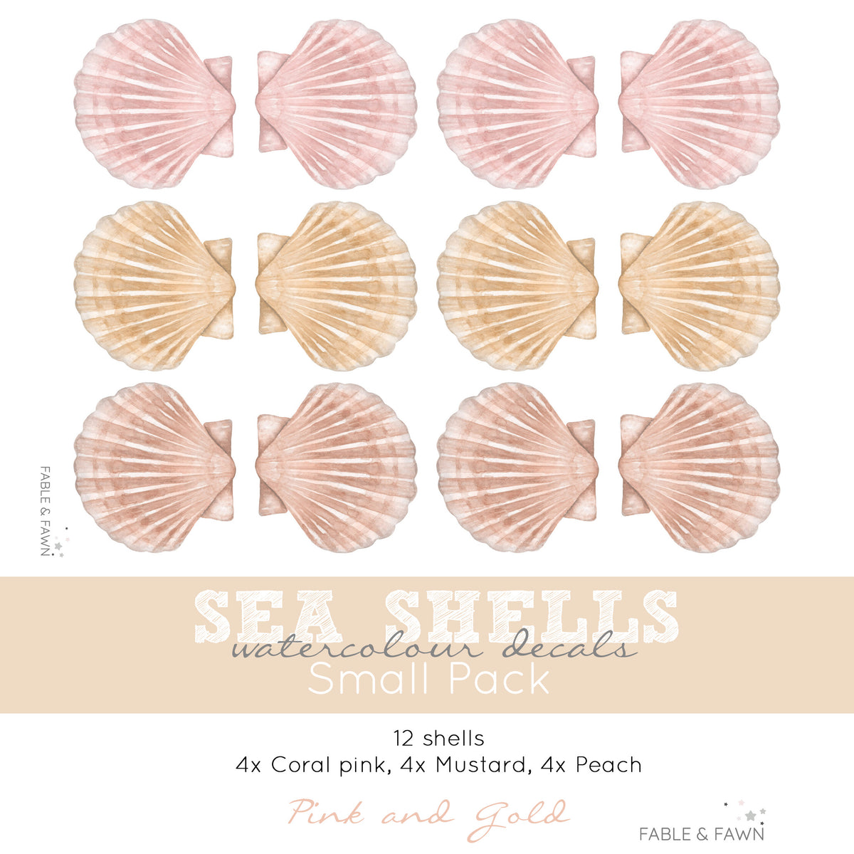 Seashell Wall Decals (Gold)