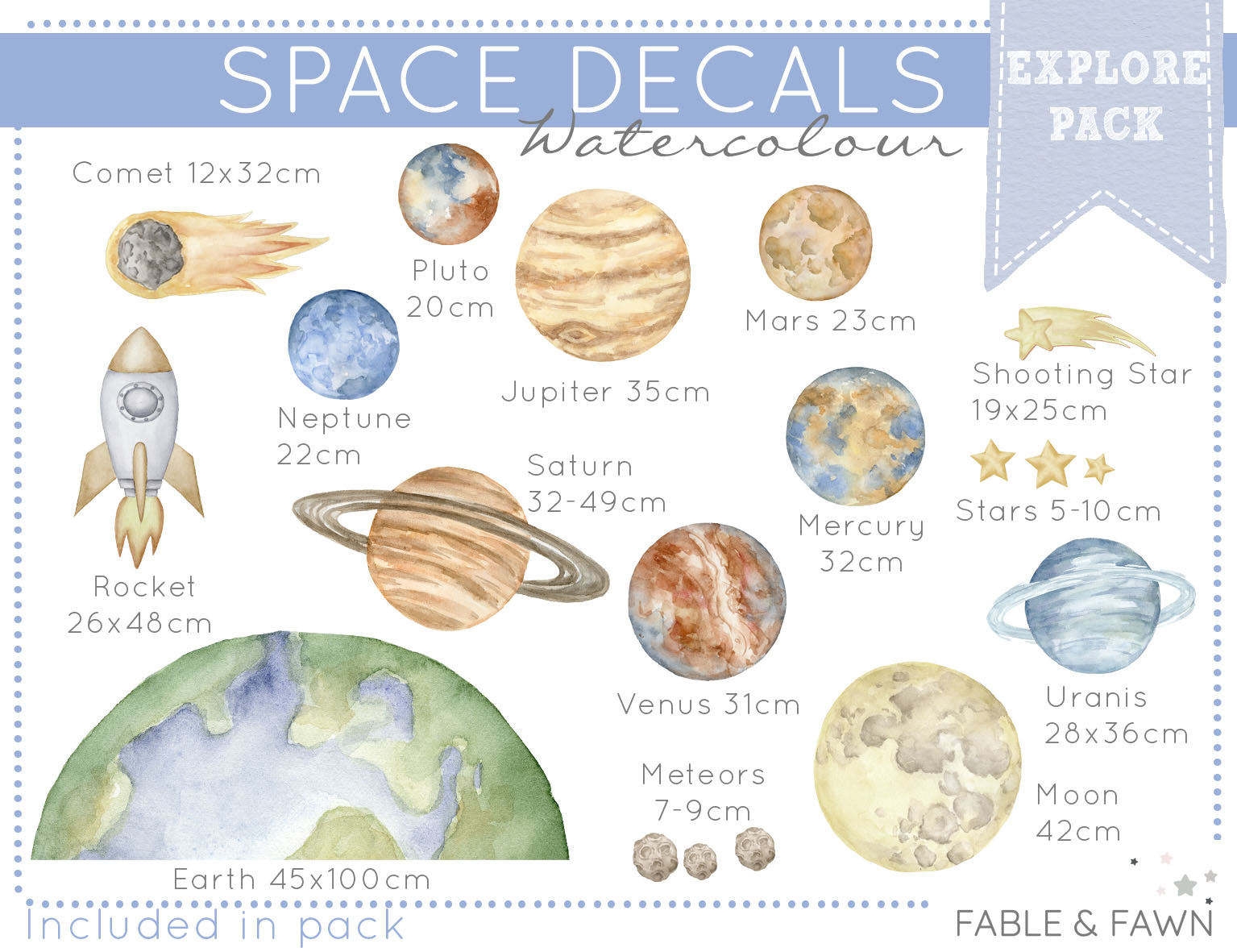 Space Wall Decals -  - Fable and Fawn
