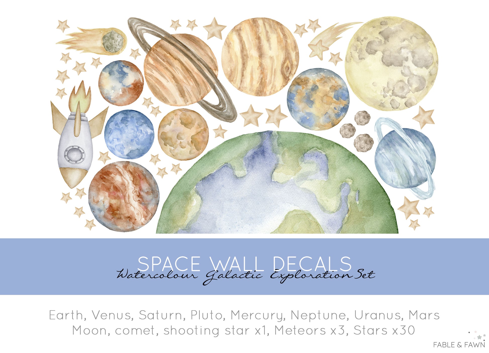 Space Wall Decals -  - Fable and Fawn 
