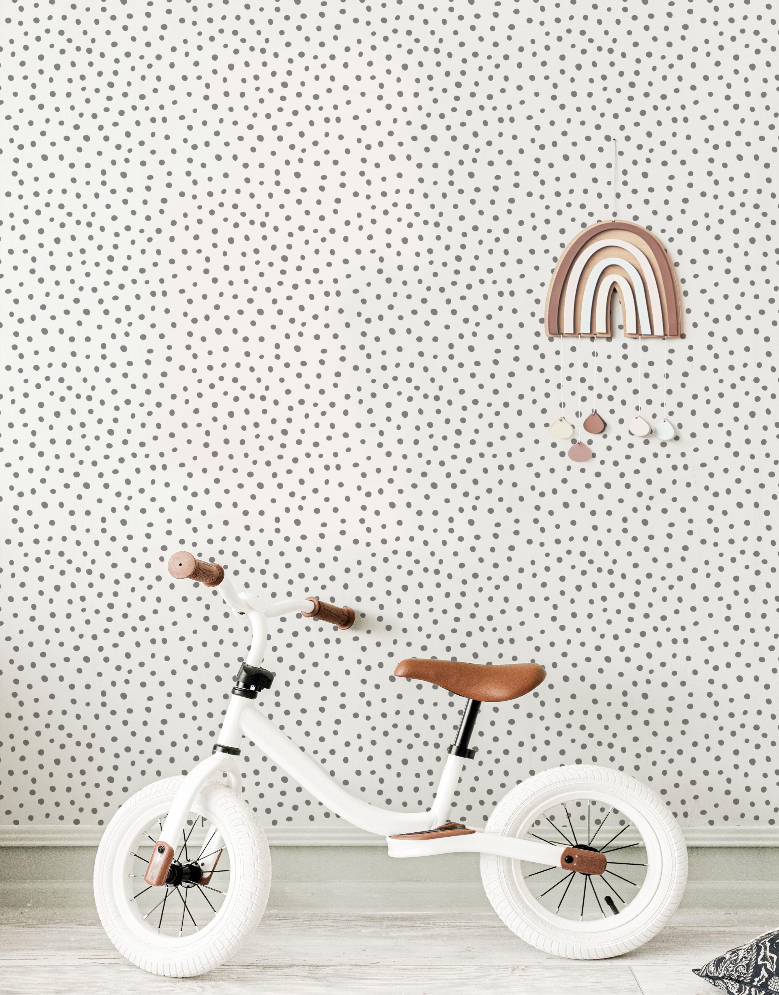 White Polka Dot Wallpaper - Wallpaper - Fable and Fawn