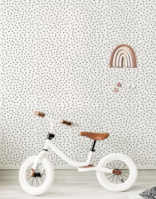 White Polka Dot Wallpaper - Wallpaper - Fable and Fawn 