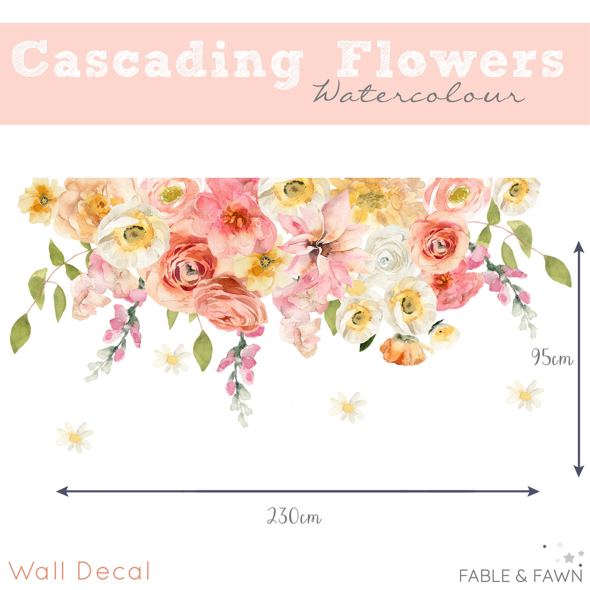 Cascading Flowers Wall Decal