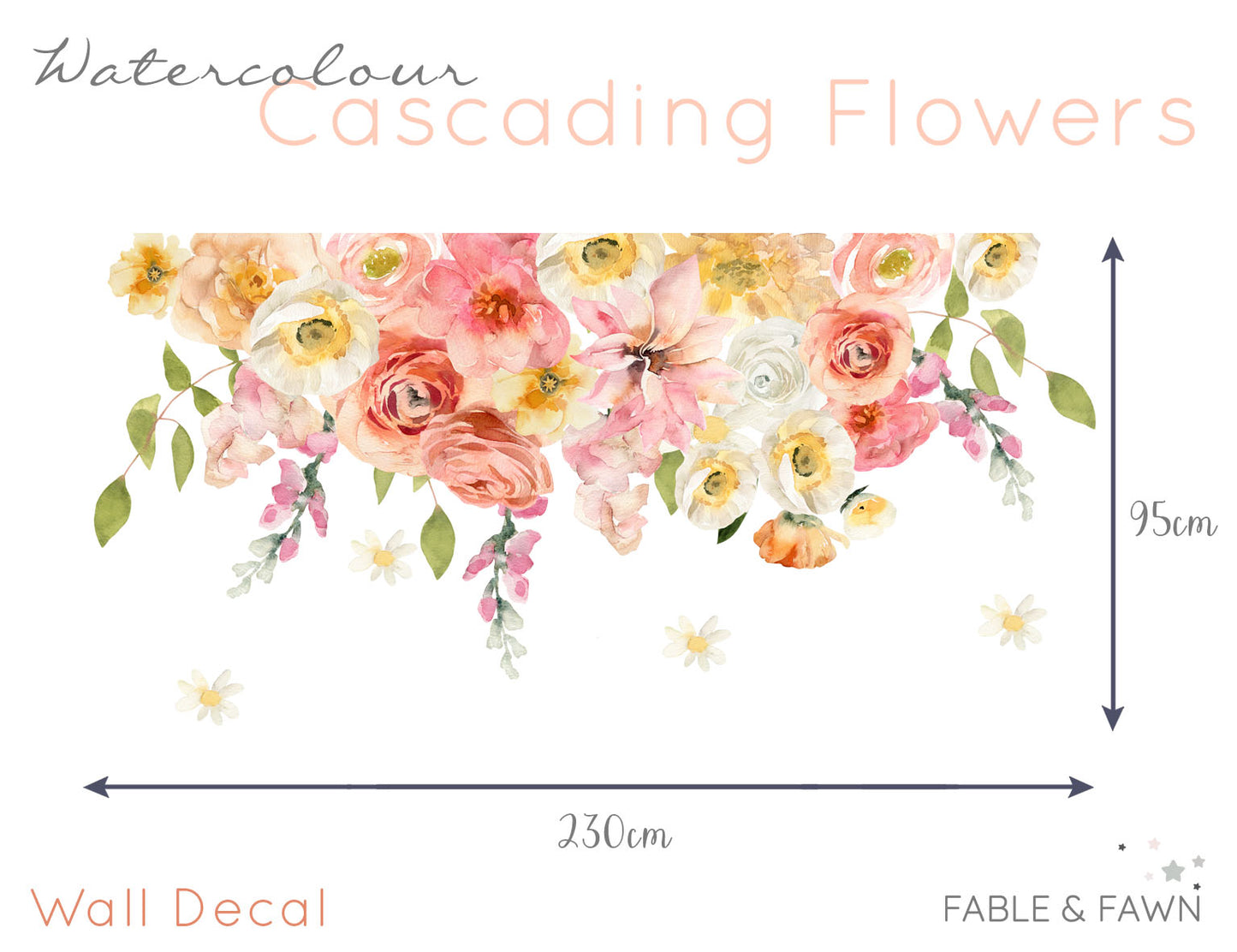 Cascading Flowers Wall Decal - Wall Decals - Fable and Fawn 