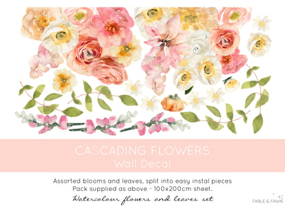 Cascading Flowers Wall Decal - Wall Decals - Fable and Fawn 