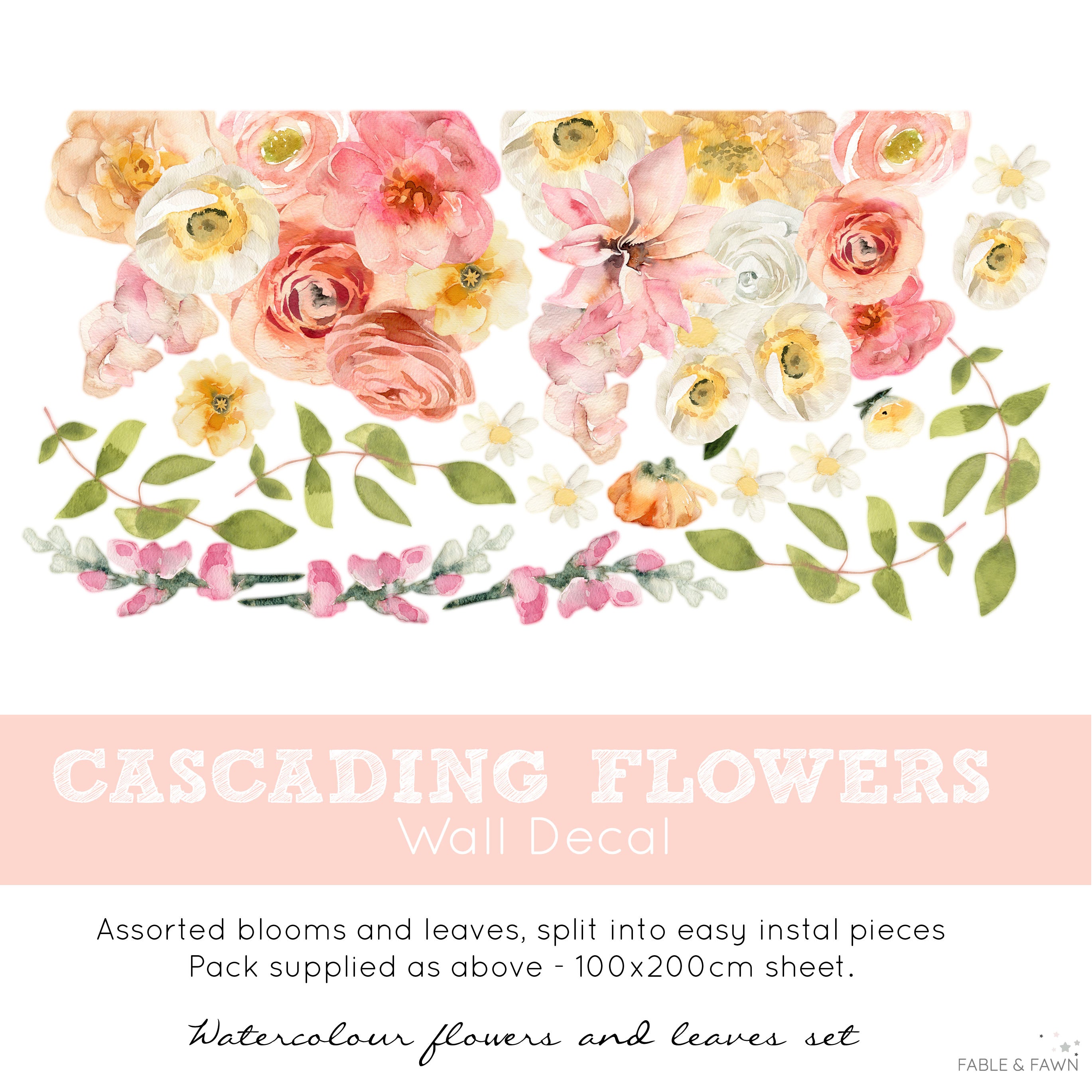 Cascading Flowers Wall Decal