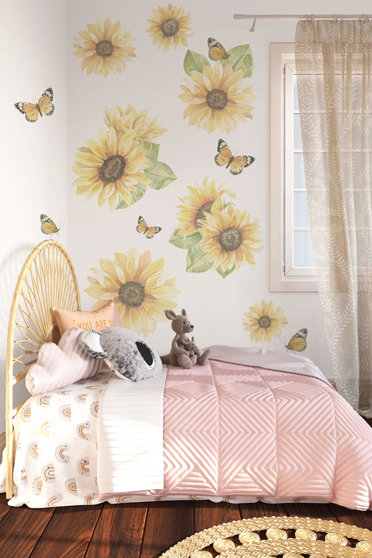 Sunflower Wall Decals - Wall Decals Australia - Fable and Fawn 