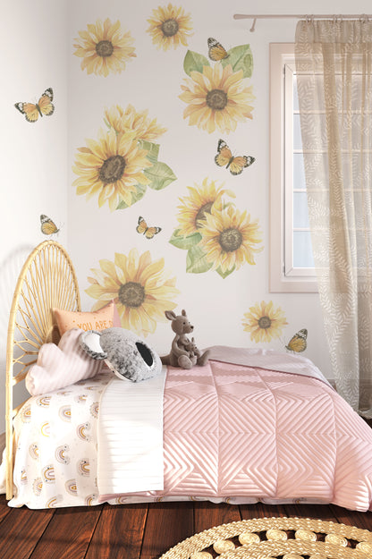 Sunflower Wall Decals - Wall Decals Australia - Fable and Fawn 