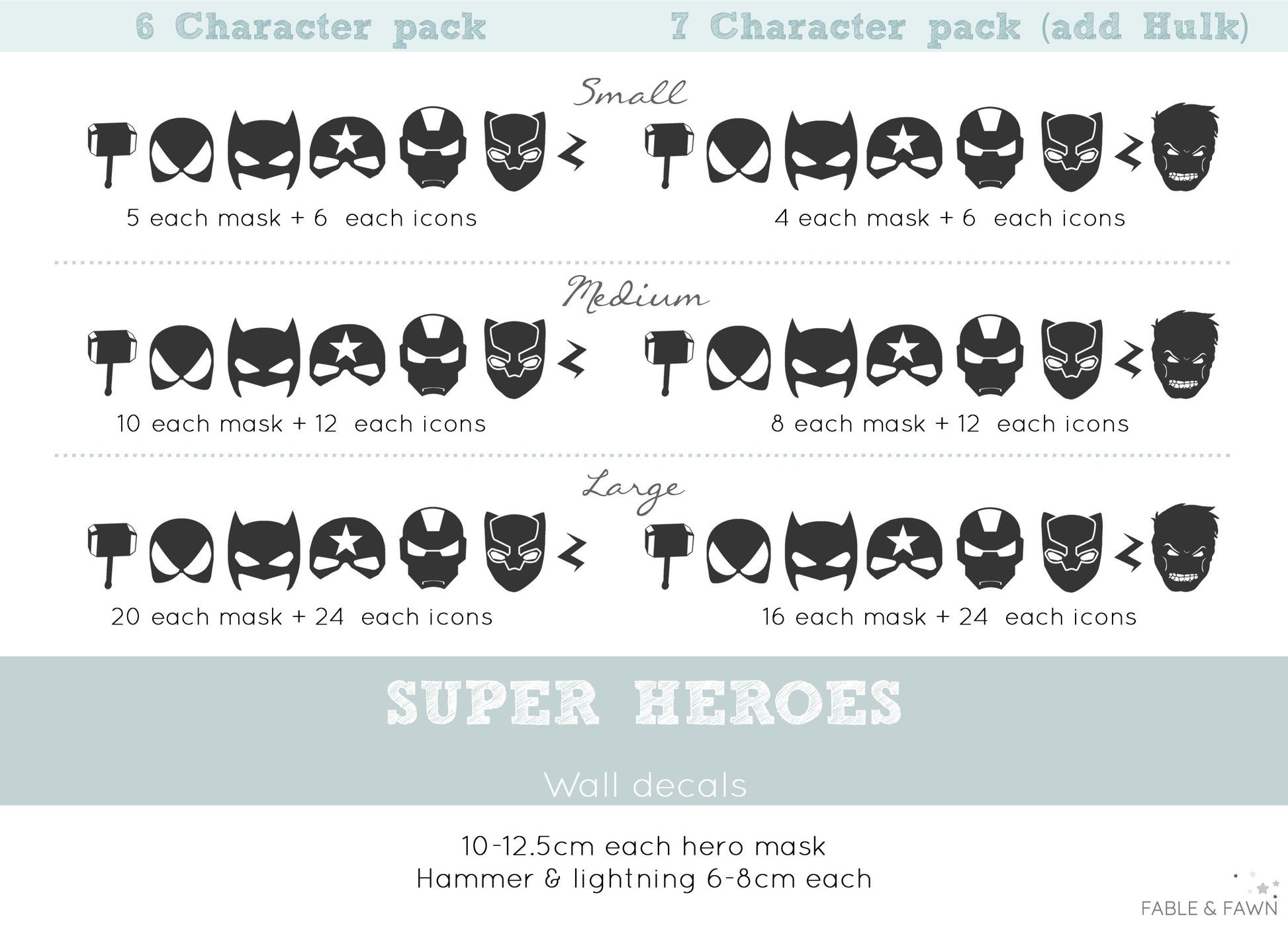 Superhero Wall Decals - Wall Decals Australia - Fable and Fawn 