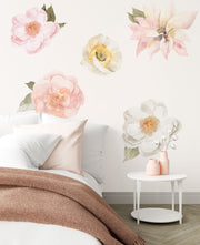Pink and Cream Flower Wall Decals - Wall Decals - Fable and Fawn