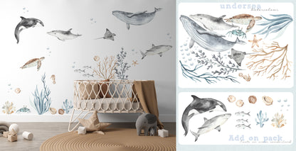 Orca Add-On Set (Medium) - Wall Decals - Fable and Fawn 