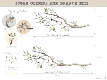 Sugar Glider Babies Set - Wall Decals Australia - Fable and Fawn