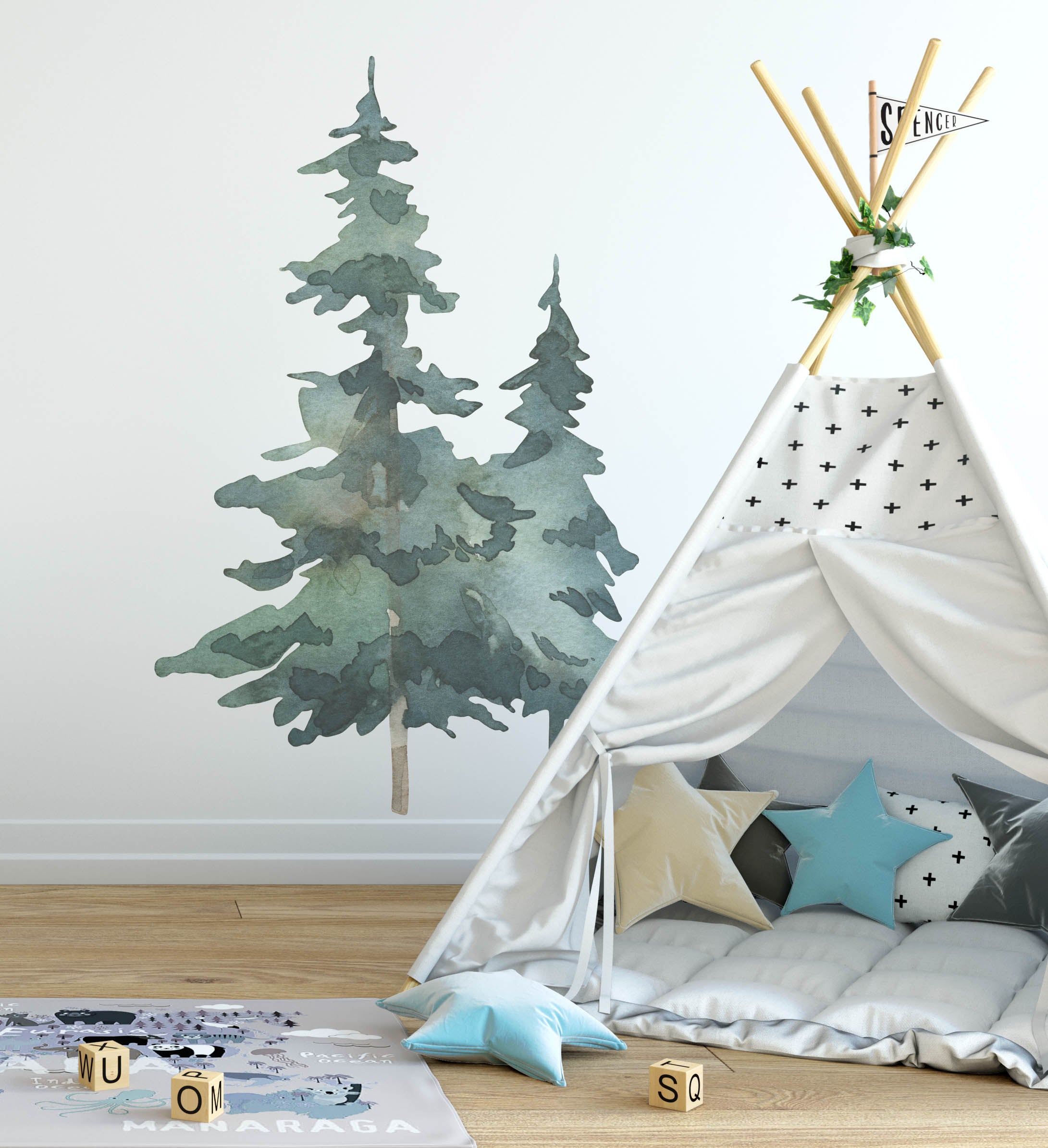 Pine Trees Wall Decals - Wall Decals - Fable and Fawn 