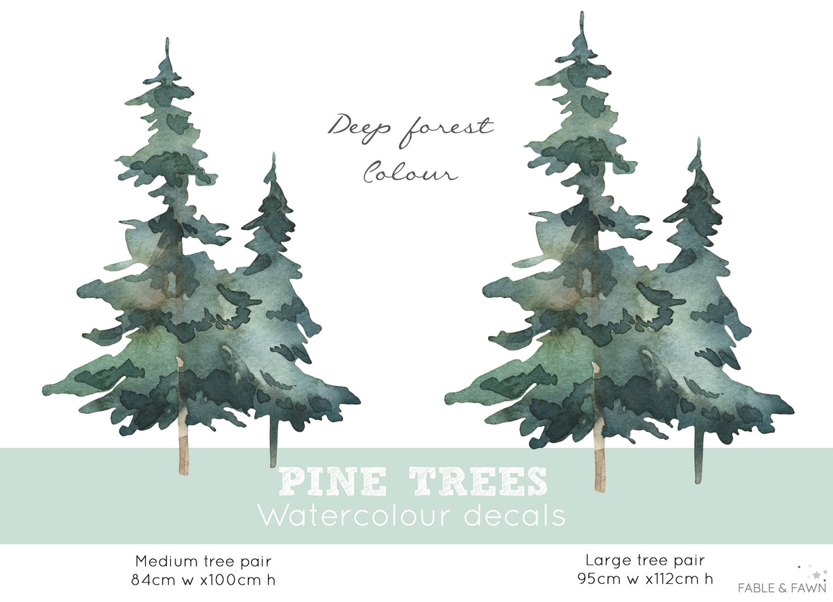 Pine Trees Wall Decals - Wall Decals - Fable and Fawn 
