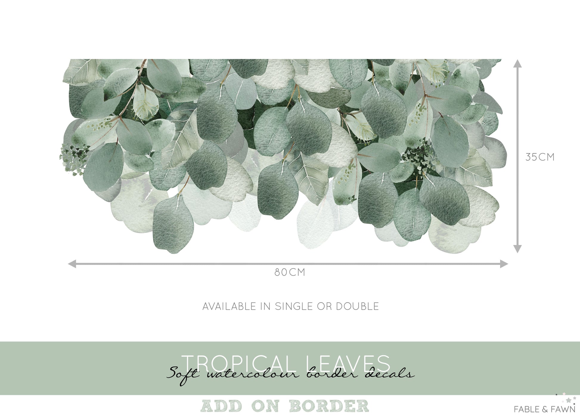 Tropical Leaf Wall Decal Border - Wall Decals - Fable and Fawn 