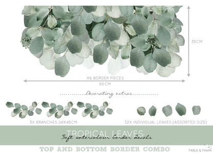 Tropical Leaf Wall Decal Border - Wall Decals - Fable and Fawn 