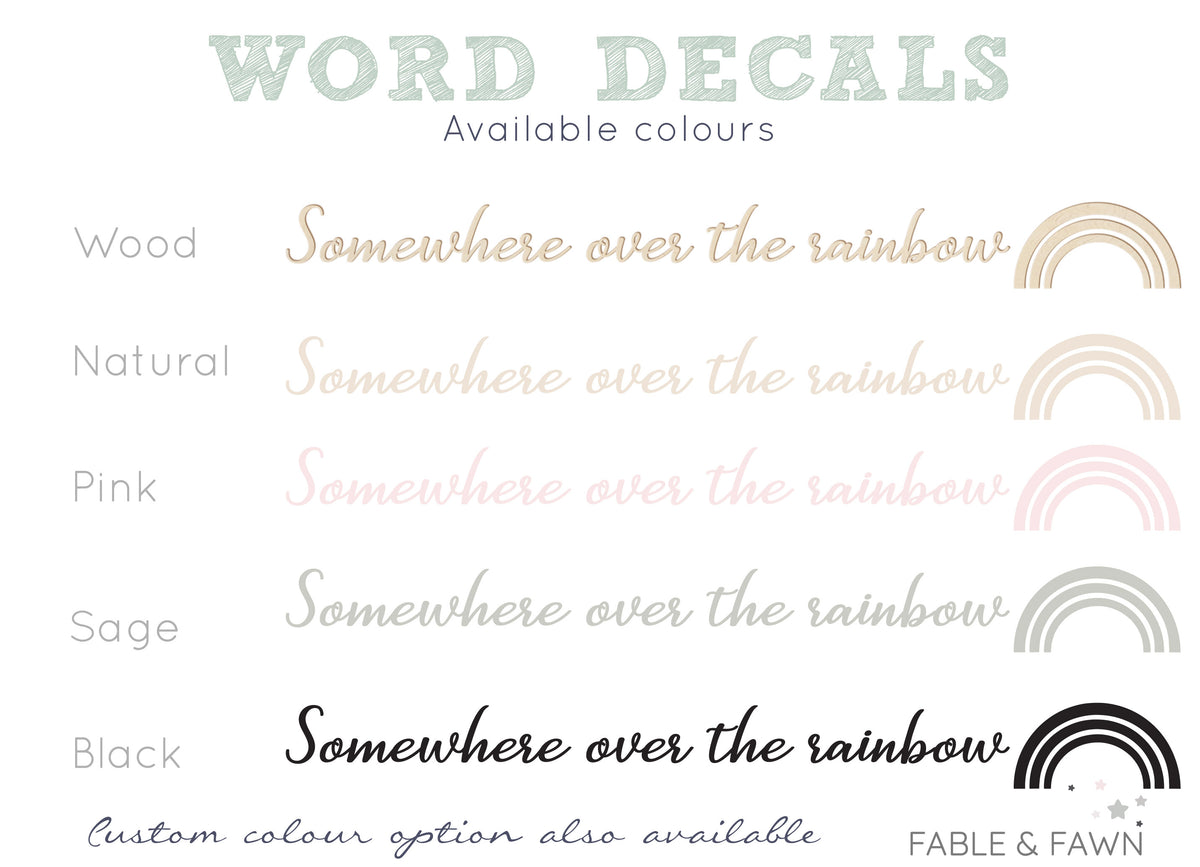 Somewhere over the rainbow - Wall Decals Australia - Fable and Fawn