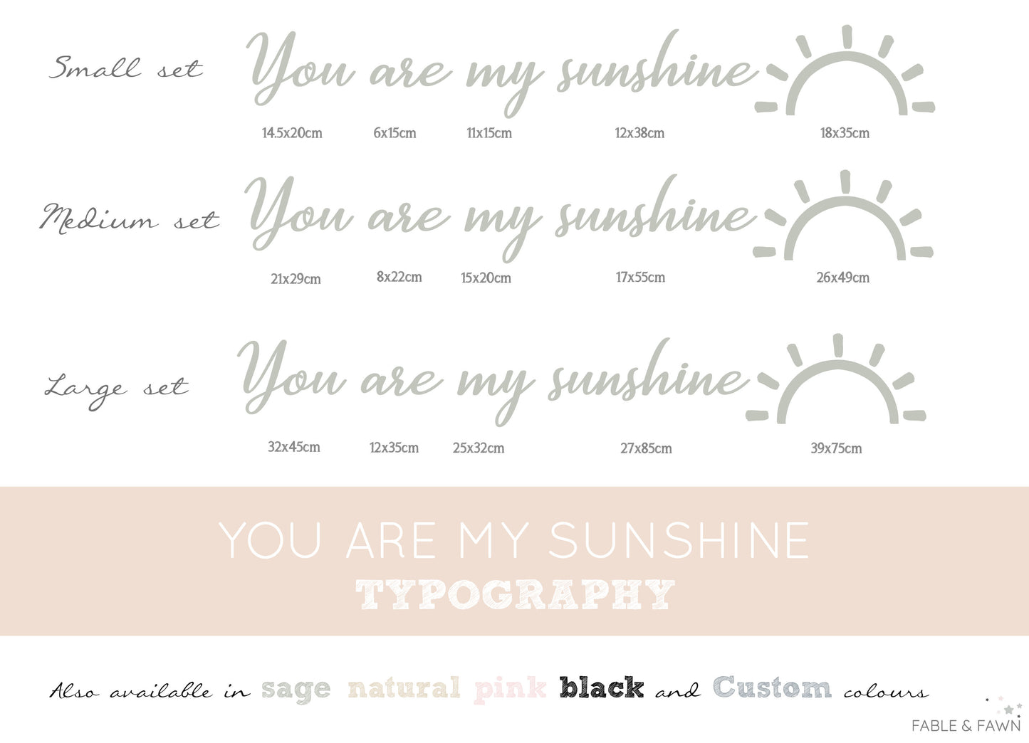 You Are My Sunshine Wall Decal - Wall Decals Australia - Fable and Fawn 