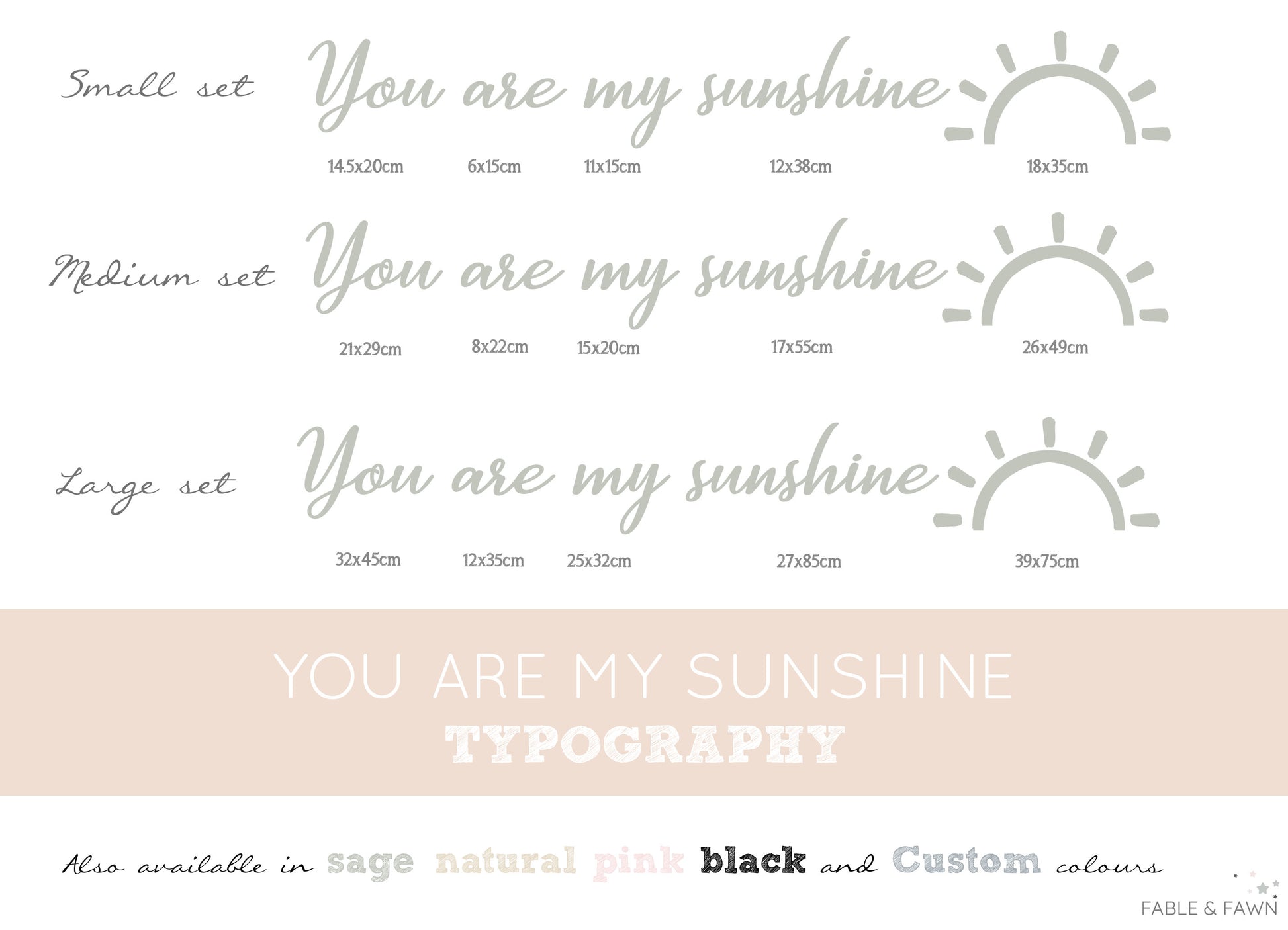 You Are My Sunshine Wall Decal - Wall Decals Australia - Fable and Fawn 