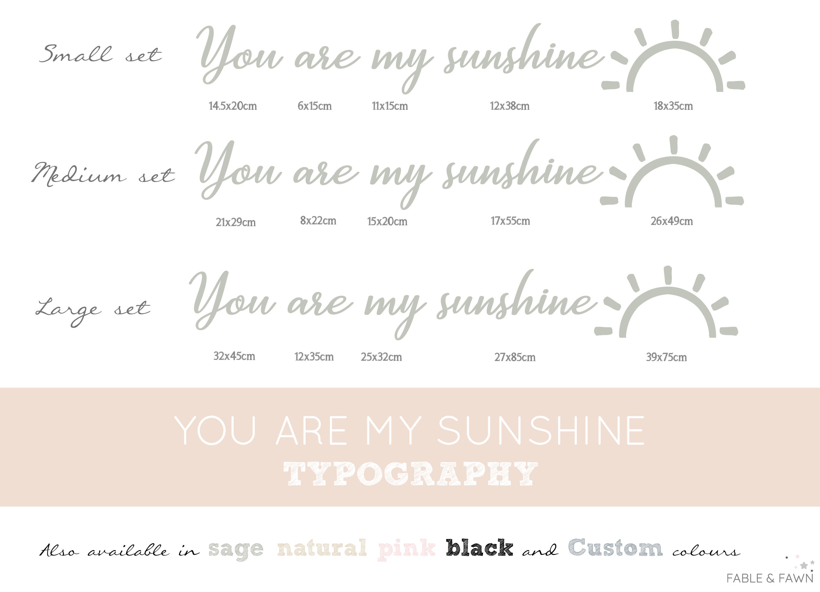 You Are My Sunshine Wall Decal - Wall Decals Australia - Fable and Fawn