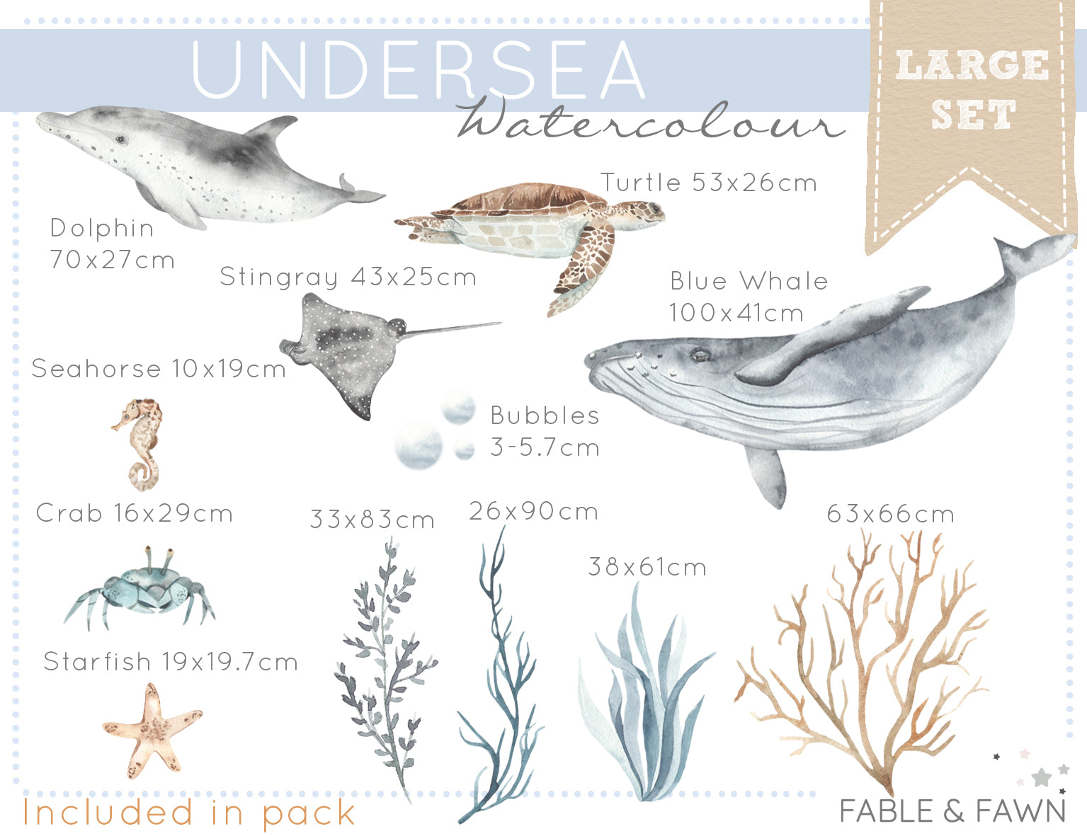 Ocean Wall Decal Set - Wall Decals - Fable and Fawn 
