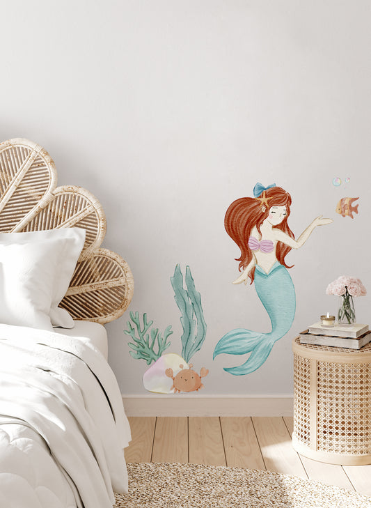 Ariel the Mermaid Wall Decal - Wall Decals - Fable and Fawn 