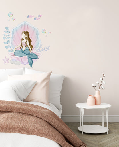 Aurora the Mermaid Wall Decal - Wall Decals - Fable and Fawn 