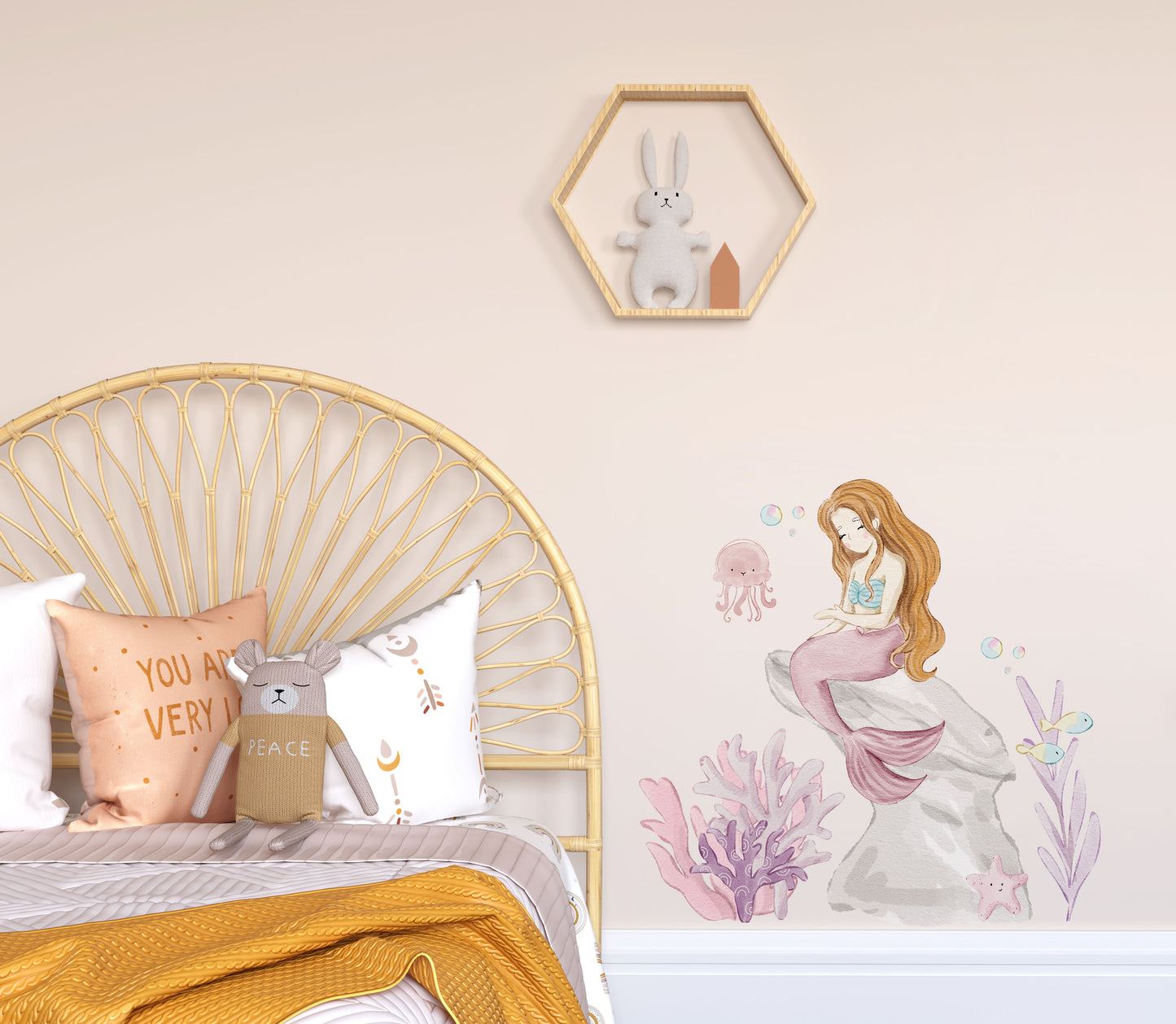 Lucy the Mermaid Wall Decal - Wall Decals - Fable and Fawn 