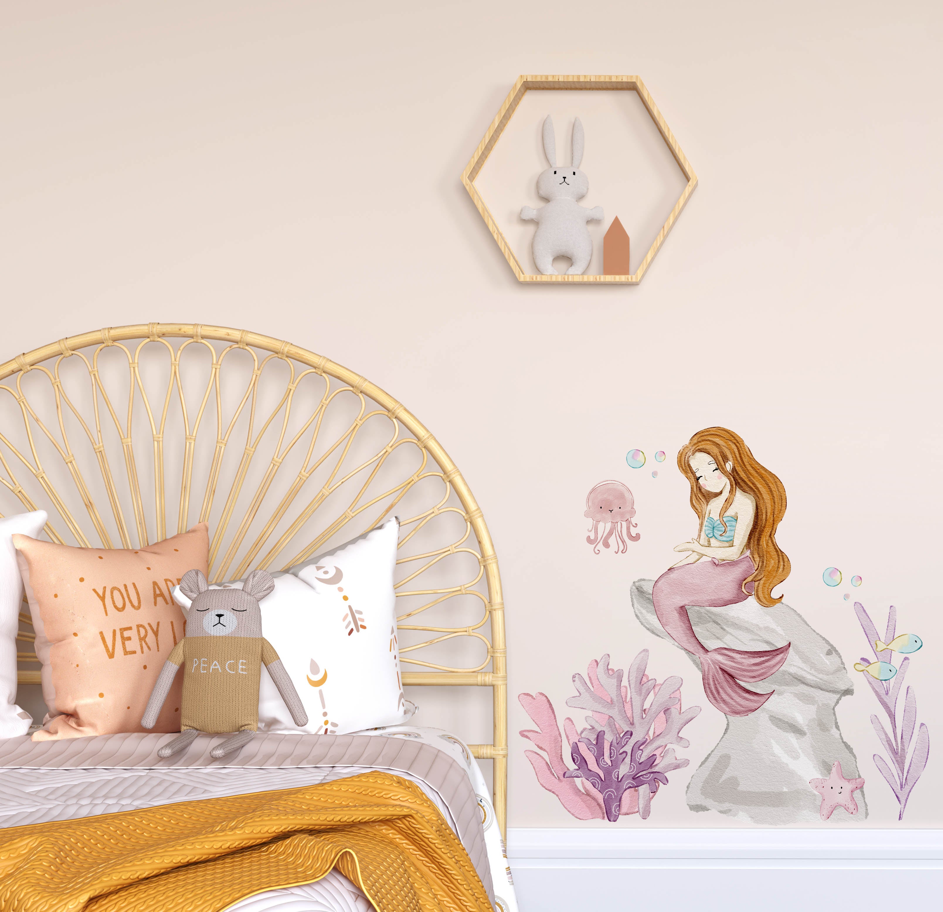 Lucy the Mermaid Wall Decal - Wall Decals - Fable and Fawn 