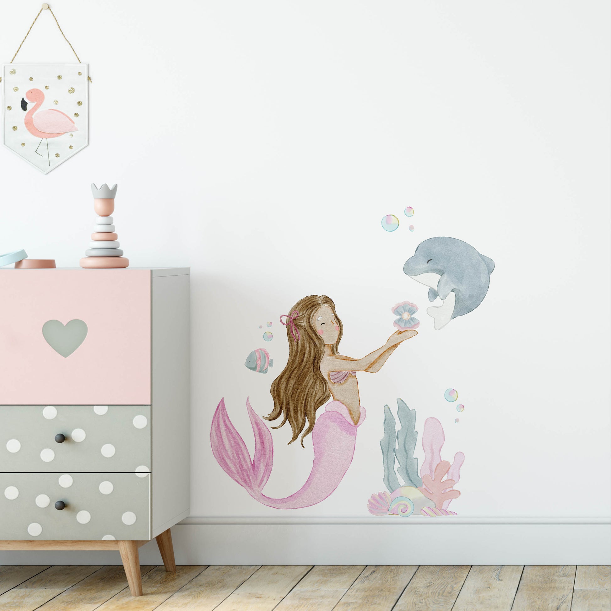 Harmony the Mermaid Wall Decal - Wall Decals - Fable and Fawn 
