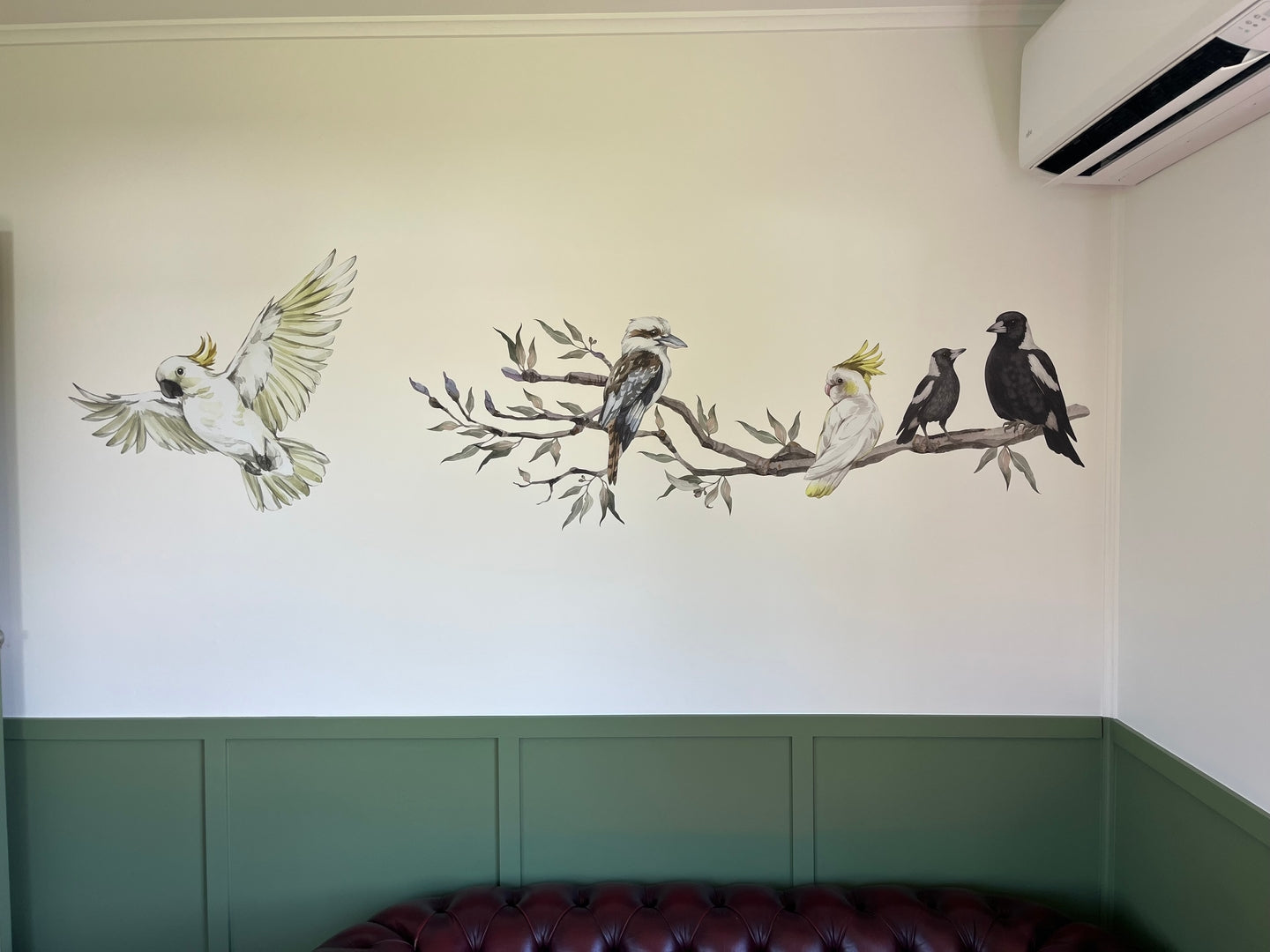 branch + birds + cheeky cockatoo add on